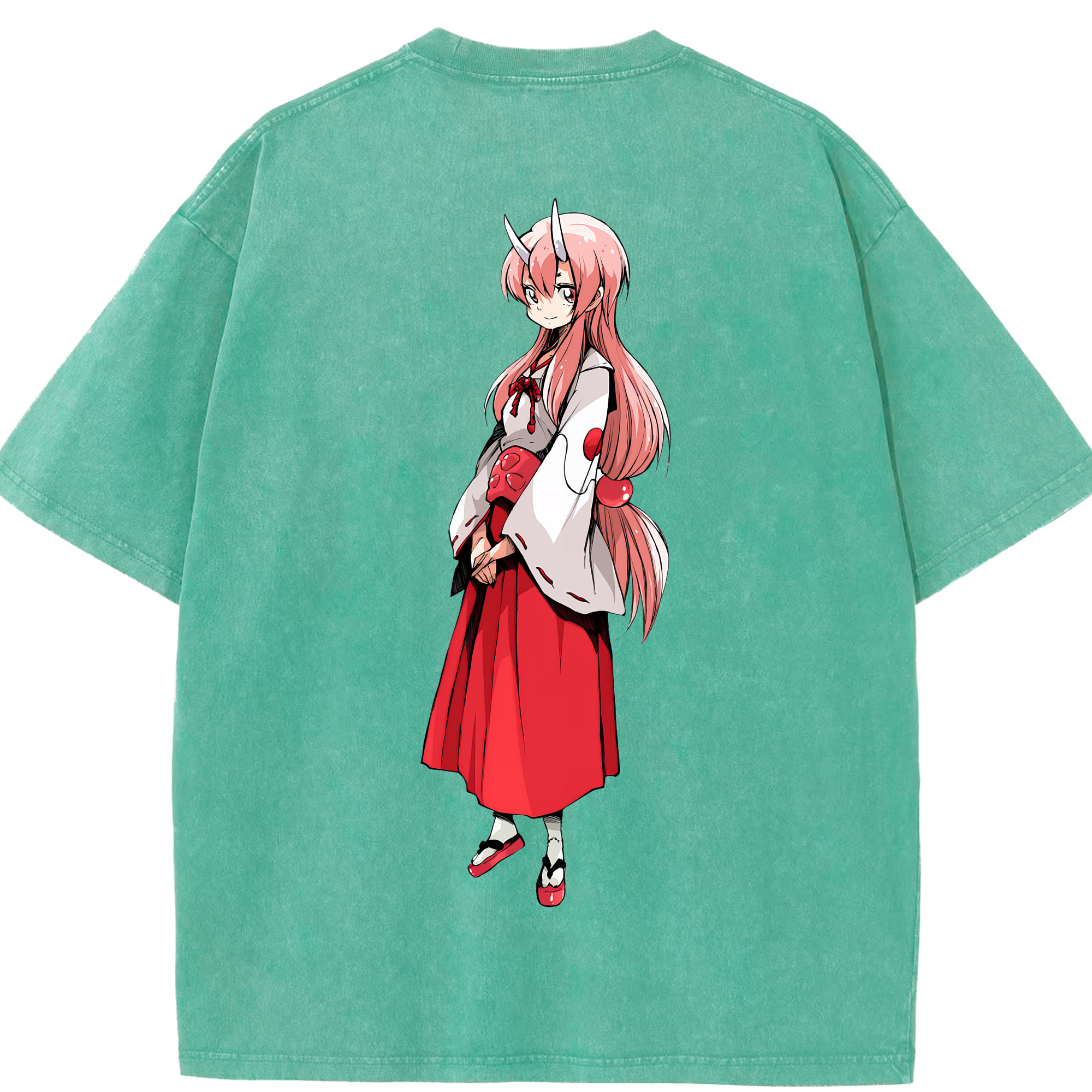 （画像用） 転スラ Regarding Reincarnated to Slime 綿100% ヴィンテージ風 半袖Tシャツ（背面プリント）